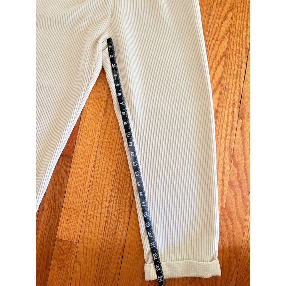 Petal + Pup Cream Corduroy High Waisted Pleated Straight Leg Pants Size 2 US - Picture 6 of 9
